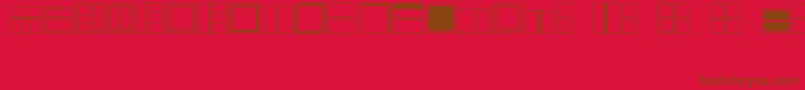 BOXES-fontti – ruskeat fontit punaisella taustalla