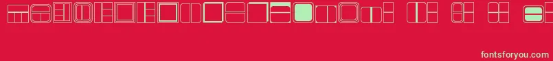 BOXES Font – Green Fonts on Red Background