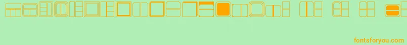 Шрифт BOXES – оранжевые шрифты на зелёном фоне