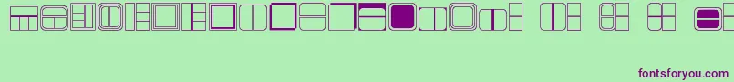 BOXES Font – Purple Fonts on Green Background