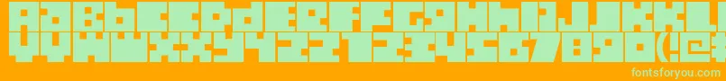 Boxtoc Font – Green Fonts on Orange Background