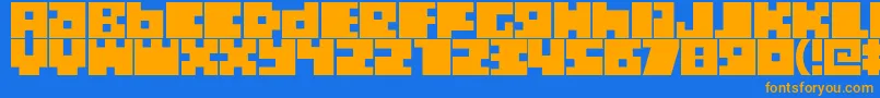 Boxtoc Font – Orange Fonts on Blue Background