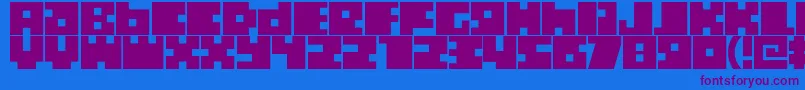 Boxtoc-Schriftart – Violette Schriften auf blauem Hintergrund