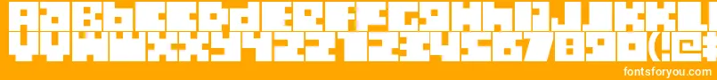 Boxtoc-Schriftart – Weiße Schriften auf orangefarbenem Hintergrund