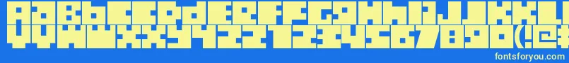 Boxtoc Font – Yellow Fonts on Blue Background