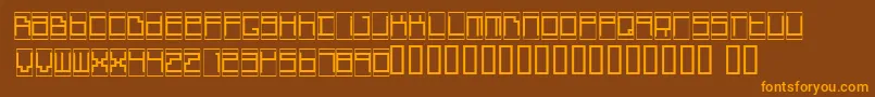 フォントBoxtop   – オレンジ色の文字が茶色の背景にあります。