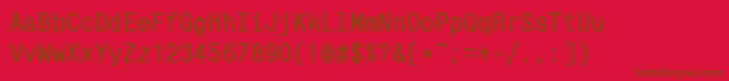 Mnc57C Font – Brown Fonts on Red Background