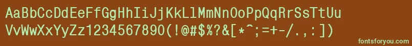 Шрифт Mnc57C – зелёные шрифты на коричневом фоне