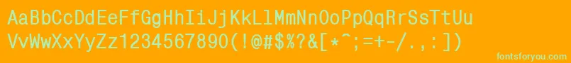 Mnc57C Font – Green Fonts on Orange Background