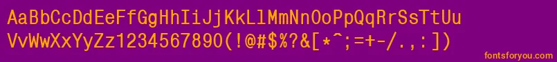 Mnc57C Font – Orange Fonts on Purple Background