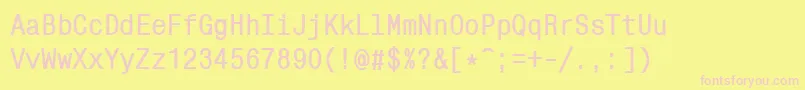 Mnc57C Font – Pink Fonts on Yellow Background