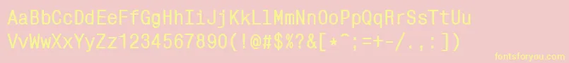 Mnc57C Font – Yellow Fonts on Pink Background