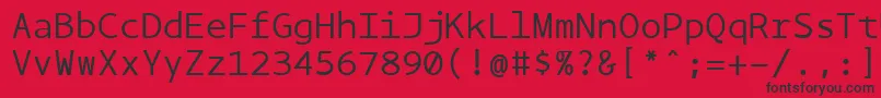 フォントBPmono – 赤い背景に黒い文字