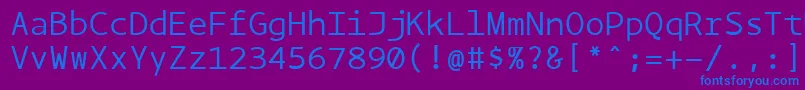 フォントBPmono – 紫色の背景に青い文字