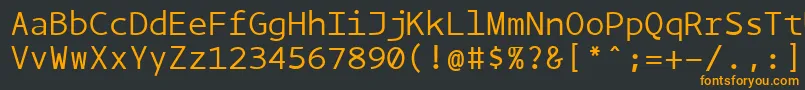 フォントBPmono – 黒い背景にオレンジの文字