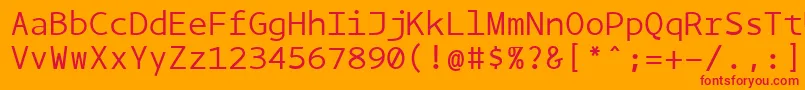 フォントBPmono – オレンジの背景に赤い文字