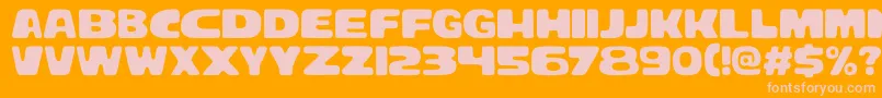 Bracheos Font – Pink Fonts on Orange Background