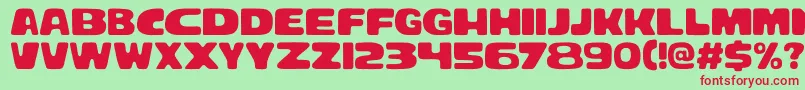 Bracheos Font – Red Fonts on Green Background