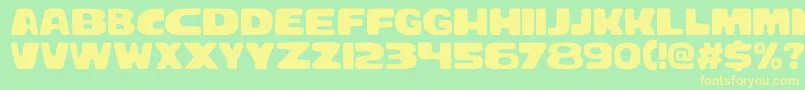 Bracheos Font – Yellow Fonts on Green Background