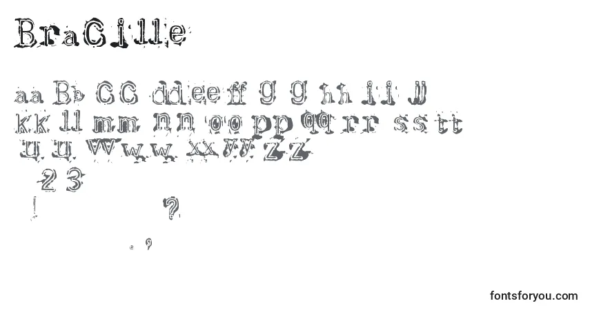 Bracille (121983)フォント–アルファベット、数字、特殊文字