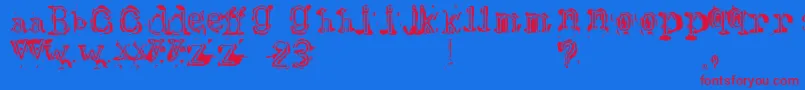 Bracille Font – Red Fonts on Blue Background