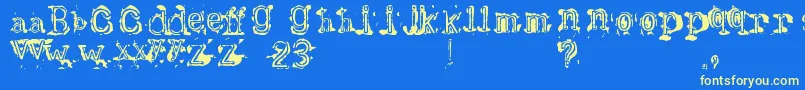 Bracille Font – Yellow Fonts on Blue Background