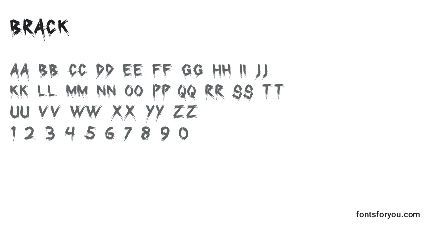 A fonte Brack – alfabeto, números, caracteres especiais
