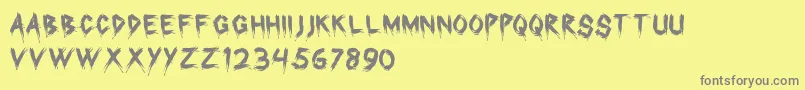 Brack-Schriftart – Graue Schriften auf gelbem Hintergrund