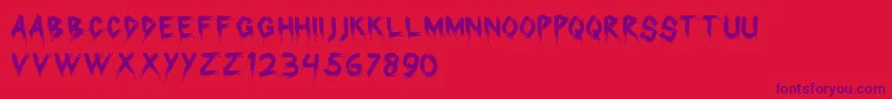 Brack Font – Purple Fonts on Red Background