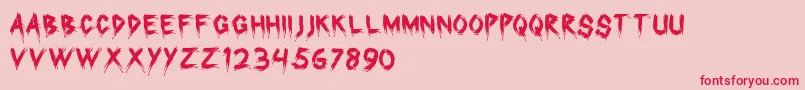Brack-Schriftart – Rote Schriften auf rosa Hintergrund