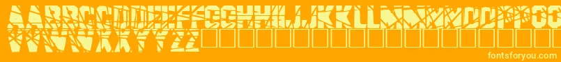 Fonte BRAD – fontes amarelas em um fundo laranja