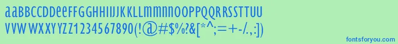 BradburySans Light Font – Blue Fonts on Green Background