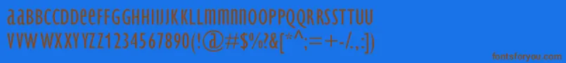 BradburySans Light Font – Brown Fonts on Blue Background