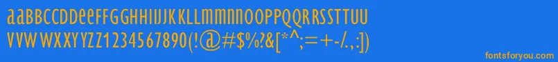 BradburySans Light Font – Orange Fonts on Blue Background
