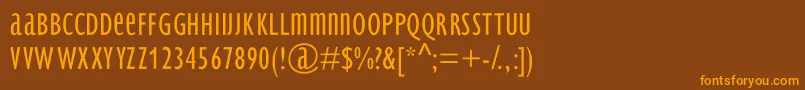 BradburySans Light Font – Orange Fonts on Brown Background
