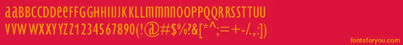 BradburySans Light Font – Orange Fonts on Red Background