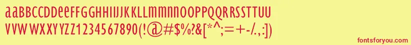 BradburySans Light Font – Red Fonts on Yellow Background