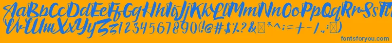 フォントBradles – オレンジの背景に青い文字