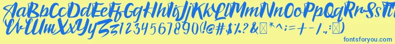 Bradles Font – Blue Fonts on Yellow Background