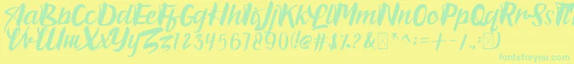 Bradles Font – Green Fonts on Yellow Background
