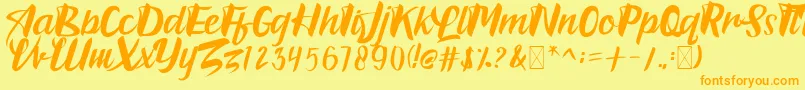 Bradles Font – Orange Fonts on Yellow Background