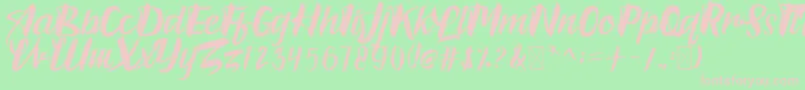 Bradles Font – Pink Fonts on Green Background