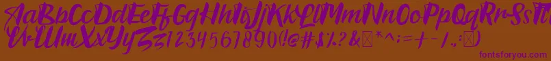 Bradles Font – Purple Fonts on Brown Background