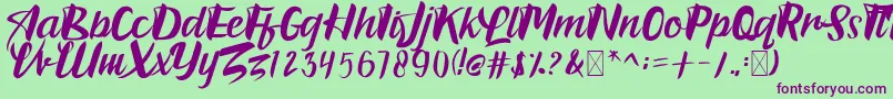 Bradles Font – Purple Fonts on Green Background