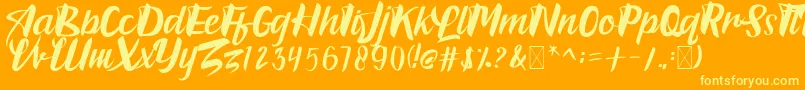 Bradles Font – Yellow Fonts on Orange Background