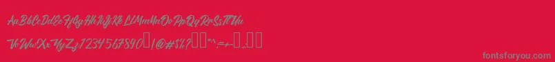 Brady3 Font – Gray Fonts on Red Background