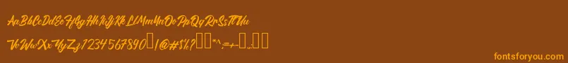 Brady3 Font – Orange Fonts on Brown Background