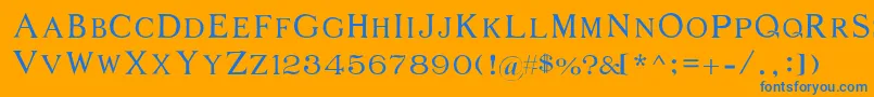 Middages Font – Blue Fonts on Orange Background