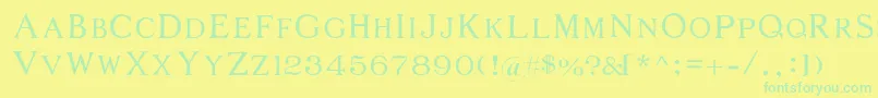 フォントMiddages – 黄色い背景に緑の文字