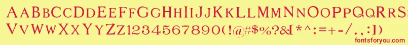 Middages Font – Red Fonts on Yellow Background